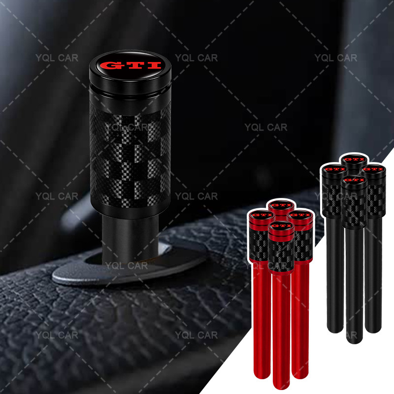 1 / 4 Sợi Carbon Khóa Cửa Ô Tô Núm Nhôm Cửa Ô Tô Chốt Nút Cho POLO Golf 5 6 Thế Hệ 7 GTI VW-GTI
