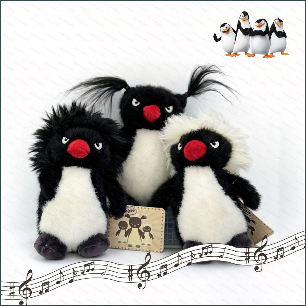 YT4 Ngẫu Nhiên 1 Rockhopper Penguin Plushie Kéo Ngỗng Pigtail Túi Móc Khóa Nhỏ Quyến Rũ