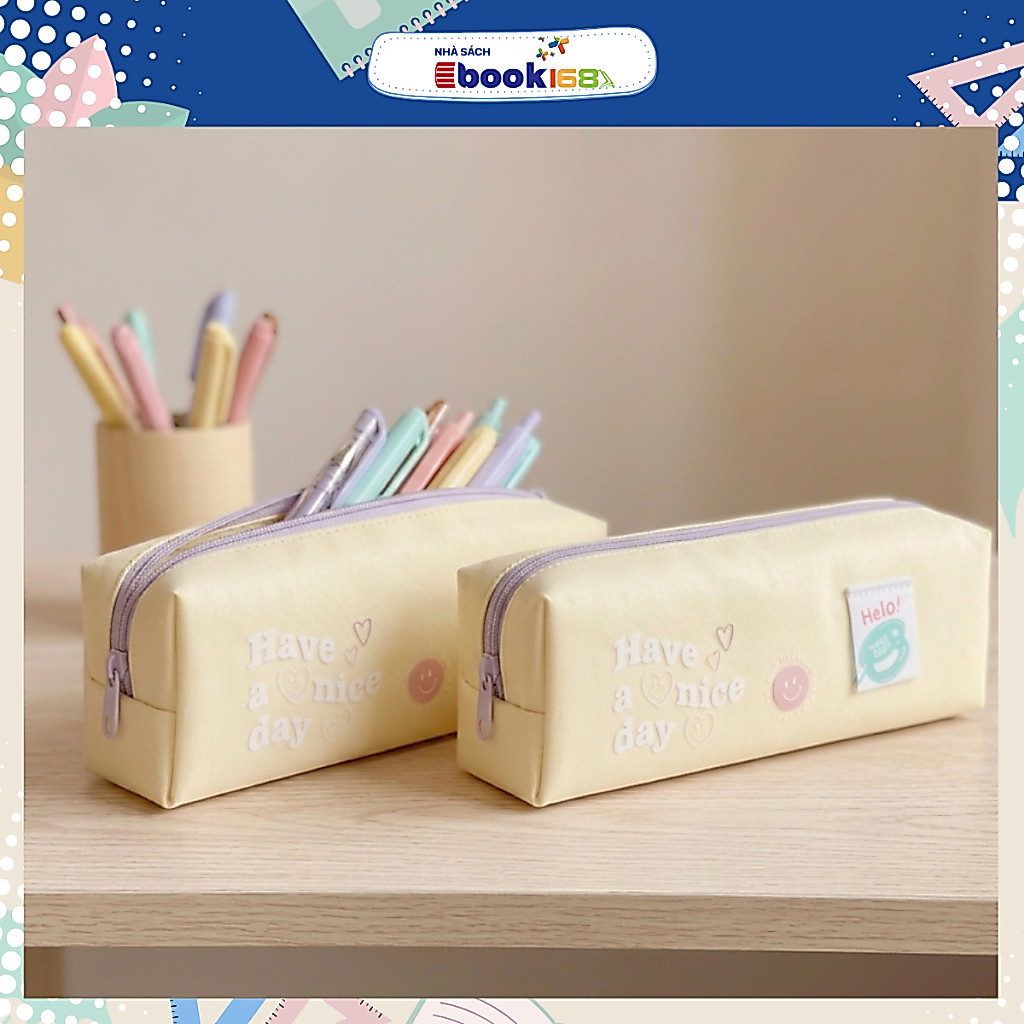 HỘP BÚT VẢI DELI PASTEL "HAVE A NICE DAY"
