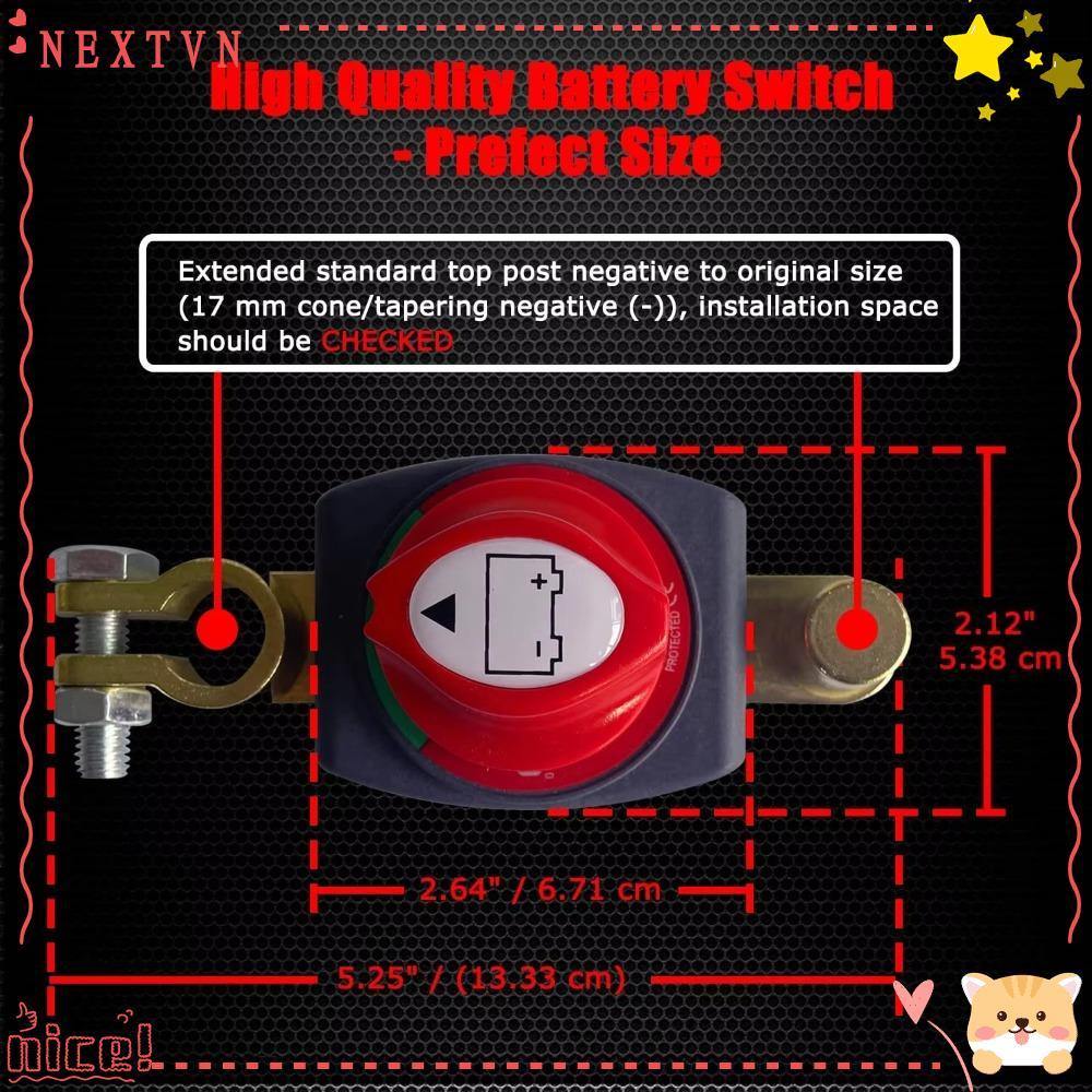 Công tắc ngắt kết nối pin RUTHNISSI, Bộ cách ly pin âm 12-48V, Bộ phận bật / ngắt mạch cho ô tô / Rv