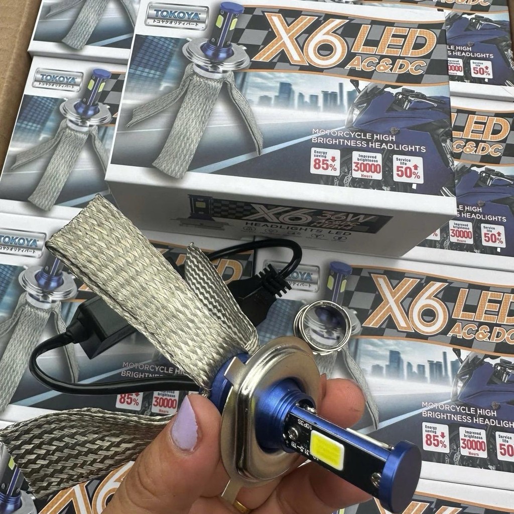 Đèn Led Xe Máy,Led 3 Tim X6,Led 3 Tim Siêu Sáng Có Đuôi Tản Nhiệt, Các Loại Xe Máy,Bóng Led Đa Năng 