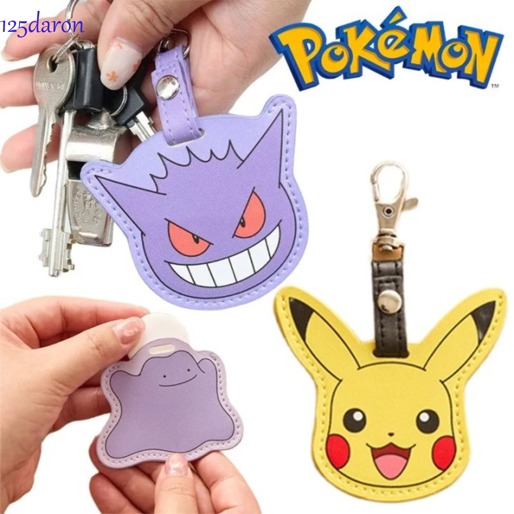 DARON1 Pokemon Cat Móc Khóa, Kawaii Móc Khóa Pikachu Access Card Holder, Phim Hoạt Hình Sáng Tạo Da 