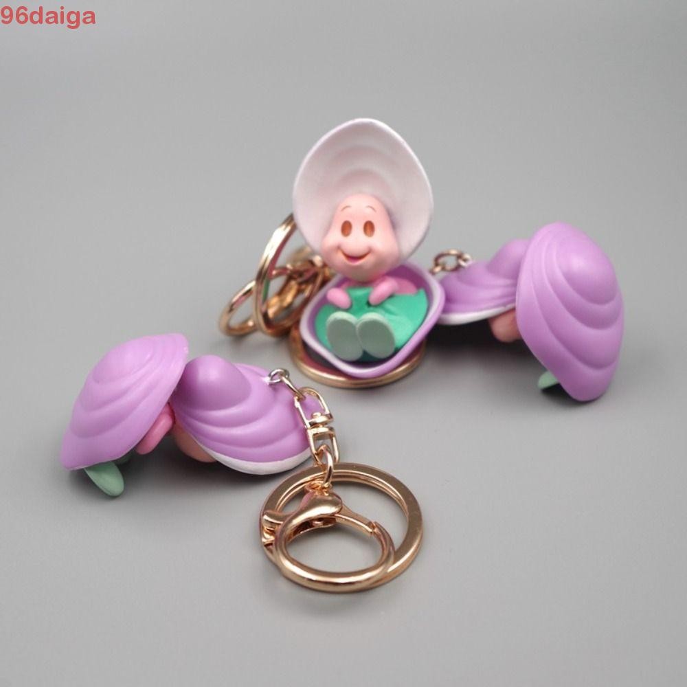 DAIGA Young Oyster Mặt dây chuyền, Happy Yawning Baby Oysters Móc khóa, Móc khóa hoạt hình PVC ngẫu 