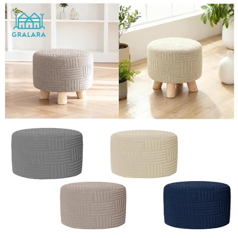 Tròn Ottoman Bảo Quản Dày Với Chống Trơn Trượt Đế Co Giãn Chân Sofa Bao Ottoman Slipcover Cho Phòng 