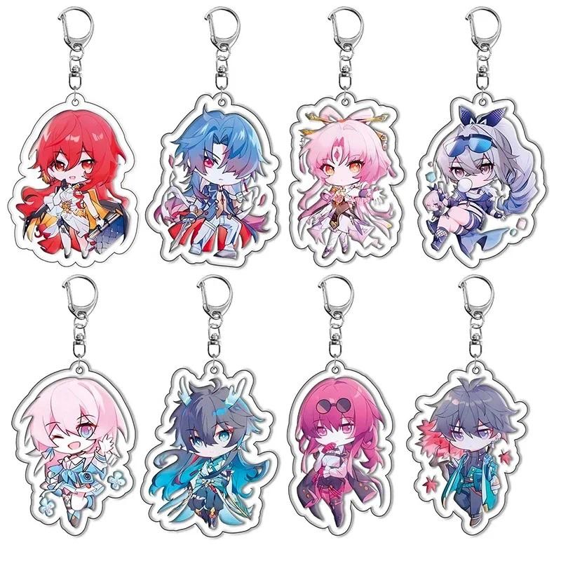 Honkai: Star Rail Keychain Cartoon Cute Luocha Fu Xuan Blade Imbibitor Lunae Pendant Car Key Ring Ba