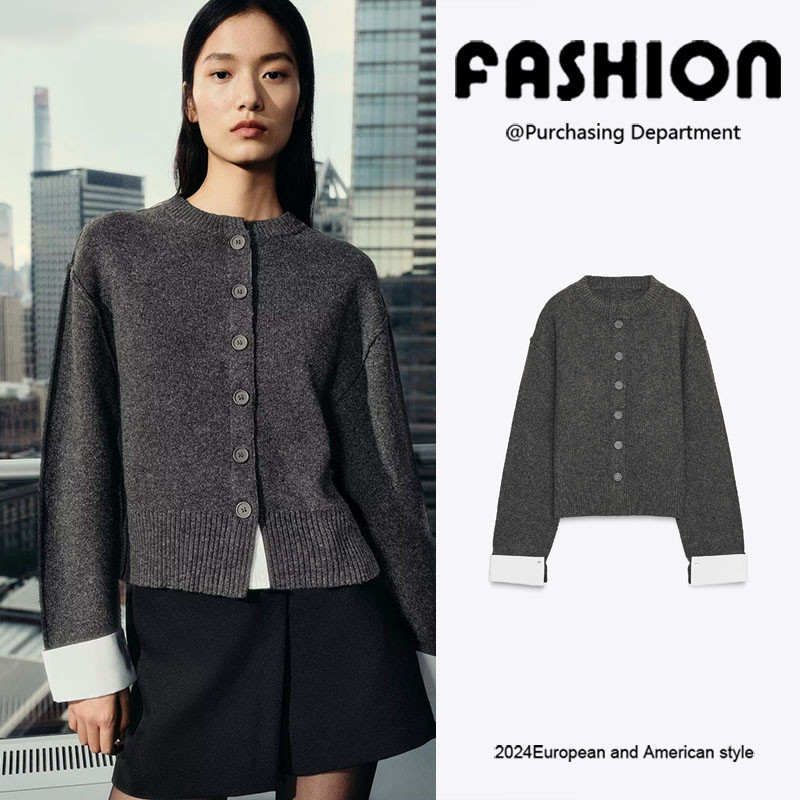 ZARA Áo Khoác Dệt Kim Dài Tay Mùa Thu 2025