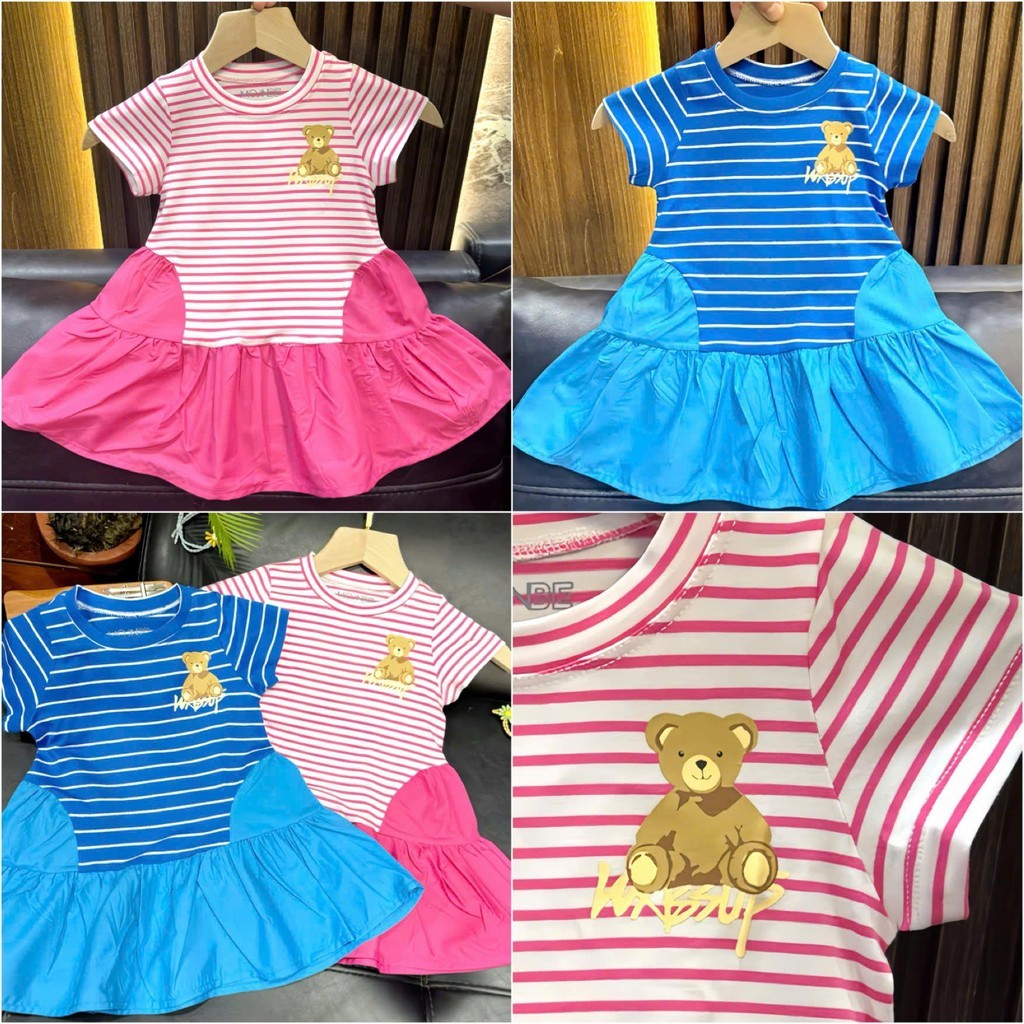 Váy cho bé gái size đại 45kg - chất cotton thời trang trẻ em MOONBE Váy Kẻ Baby