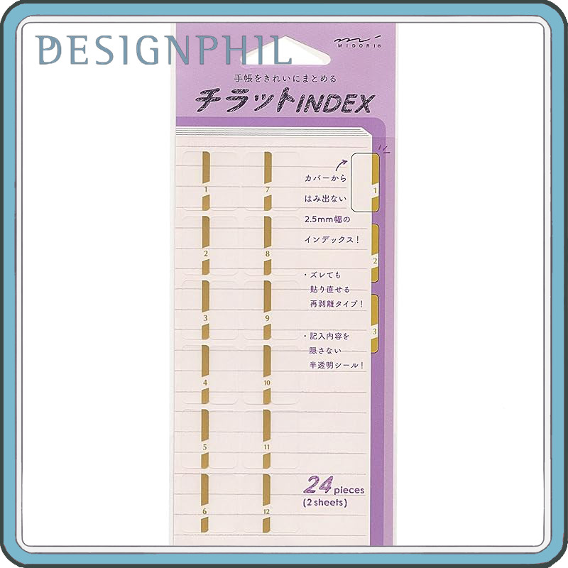 Midori Index Labels Chirat INDEX Notebook Accessories (Numbers/Gold) 82320006 2 Sets