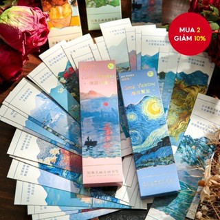 Ông Giấy 30 tờ / hộp Tranh cổ điển và nổi tiếng Cây Văn gogh Phong cảnh hoa Dấu trang sáng tạo Lều cầm tay trang trí tường Sinh viên tái vận đơn thư mục