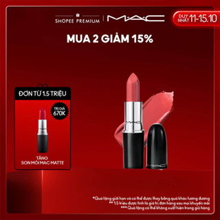 Son thỏi bóng MAC Lustreglass Sheer Shine Lipstick giúp dưỡng ẩm làm mềm cho đôi môi hiệu ứng căng bóng