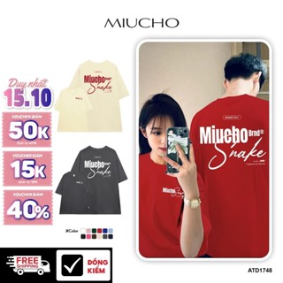 Áo thun tết form rộng cổ tròn chất vải cotton 2c co giãn thoáng mát 1748 Miucho in basic