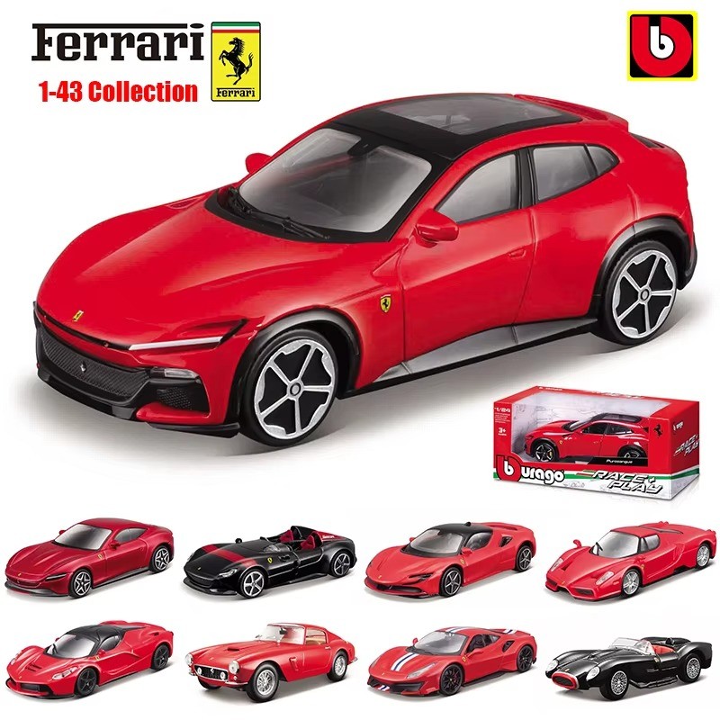 Bburago 1: 43 Nhiều kiểu Ferrari Purosangue sp2 488GTB 250GTO SF90 ROMA hợp kim ô tô sang trọng đúc 