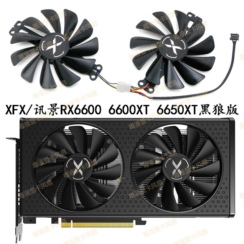 Thương hiệu mới XFX XFX RX 6600 Black Wolf Phiên bản 6600xt Phiên bản nước ngoài V2 oc Card đồ họa L