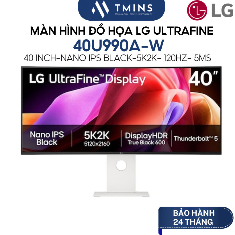 Màn hình đồ họa LG UltraFine 40U990A-W (40 inch/ Nano IPS Black/ 5K2K/ Thunderbolt 5/ 120Hz)