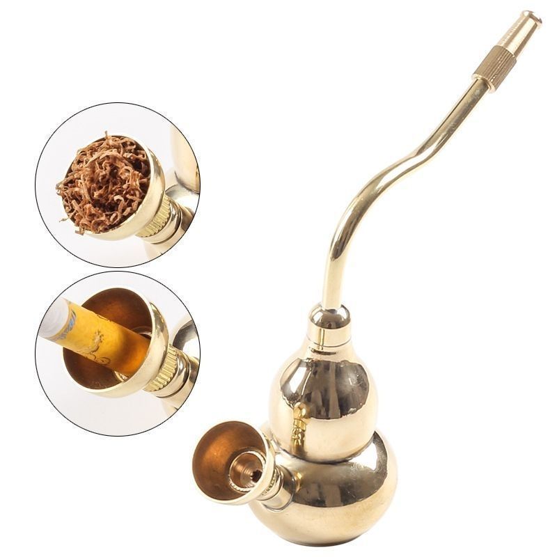 Bầu Đồng Thau Lọc Nước Hookah Hookah Túi Nồi Ống Khô Di Động Hookah Ống Thế Hệ Thứ Ba Hai Ống ZSP0