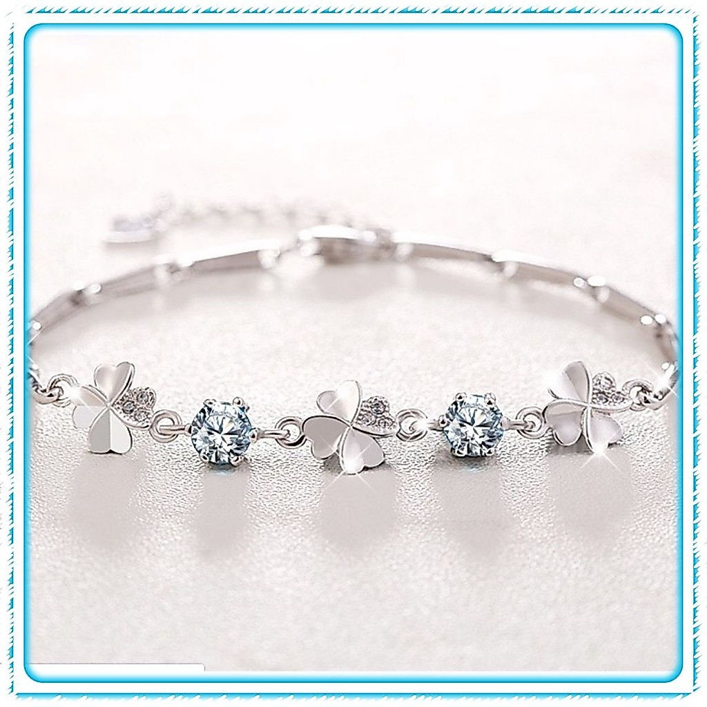 Vòng Tay Cỏ 4 Lá 💖FREESHIP💖 Lắc tay nữ C4L2 Four-Leaf Clover Bracelet