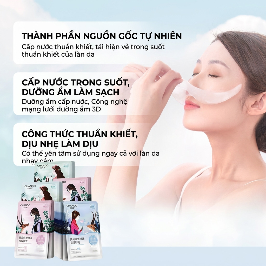 Combo Mặt nạ dưỡng ẩm CHANDO Mặt nạ dưỡng ẩm Làm sáng da Mặt nạ chăm sóc da nuôi dưỡng sâu cho mọi l