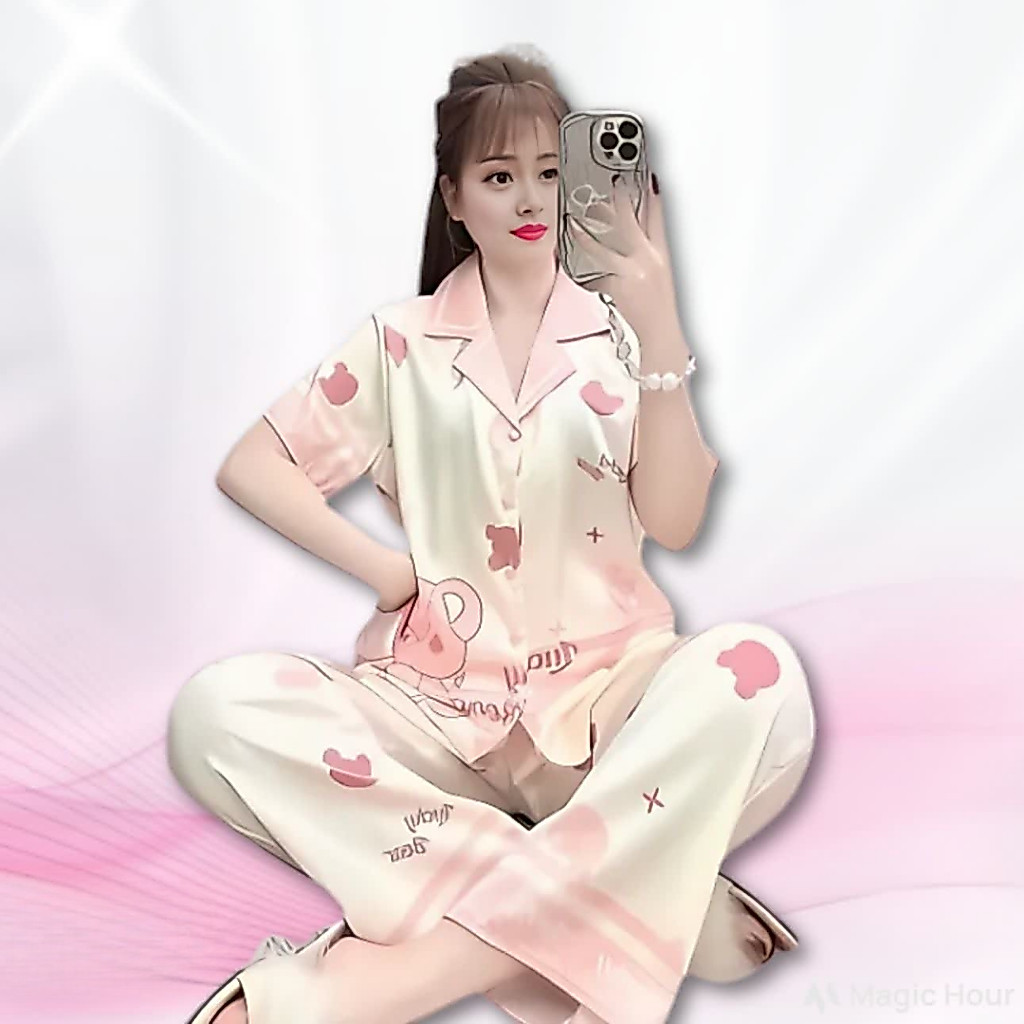 [Hot Pijama]Bộ Pijama Lụa Latin Jiang Jiang’s Chất Lụa Latin Hàng Loại 1 Siêu Mềm Mát Labubu