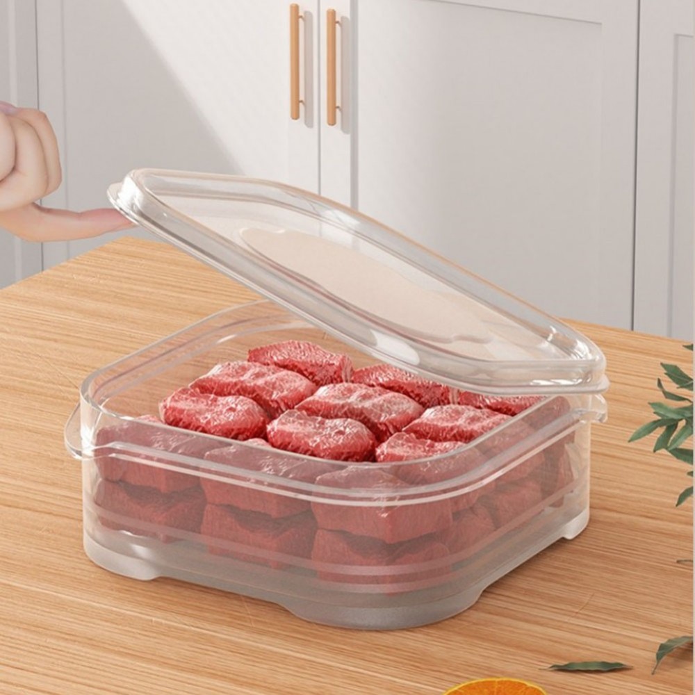 [DOLLDOLL-VN]Durable Fridge Organizer Stackable Sealed Fresh With Lid Stackable Design