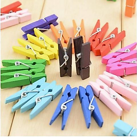 [ ĐẸP TỐT ] Kẹp gỗ 3.5cm 50 cái II Kẹp gỗ treo tranh II Kẹp gỗ tranh trí II Mầm Non