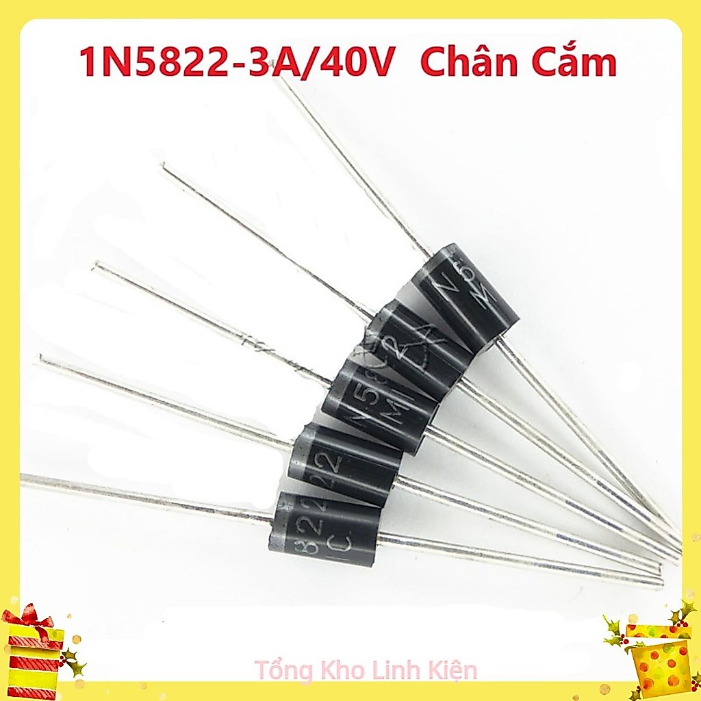 Gói 10 con 1N5822 - Diode Schottky IN5822 3A/40V DO-41 Chân Cắm, SS34 Chân dán - Chất Lượng Tốt 5822