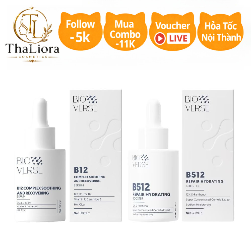 Tinh Chất Bioverse B12, B512 Phục Hồi Da, Cấp Ẩm, Làm Dịu Da
