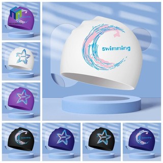Mũ bơi người lớn HEALMEYOU, Mũ bơi mặt trăng Silica, Ngôi sao thể thao dưới nước Co giãn Mũ lặn chống nước Bể bơi
