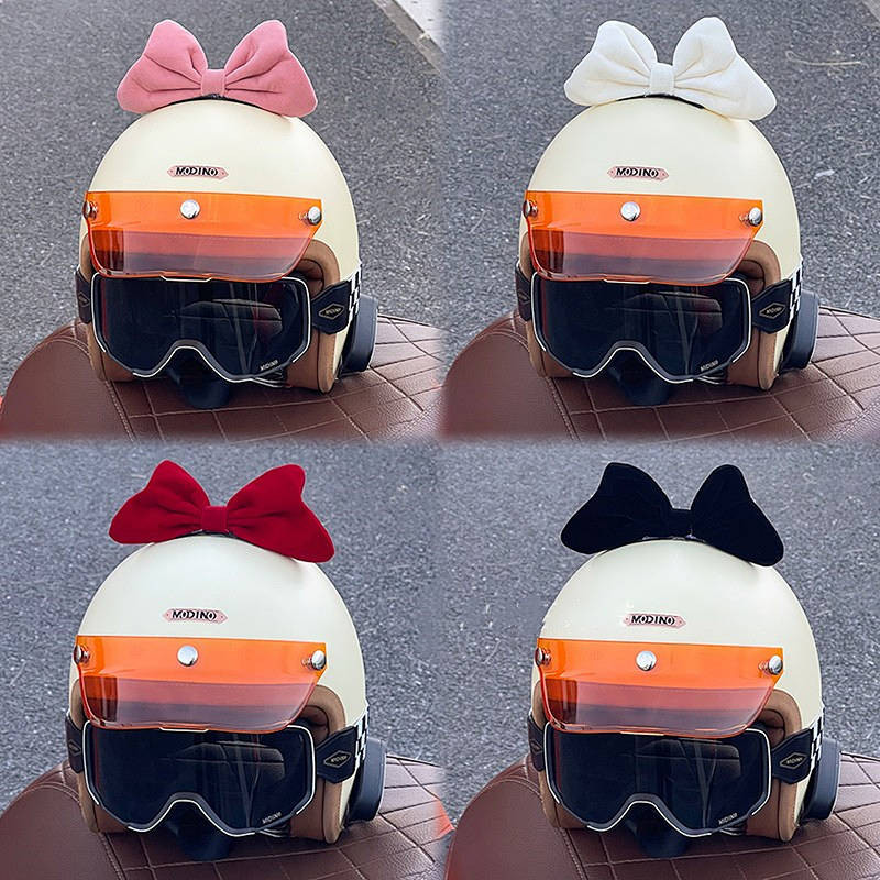 【Ready Stock】 Online Influencer Bow Helmet Decoration Electric Motorcycle Helmet Accessories Female 