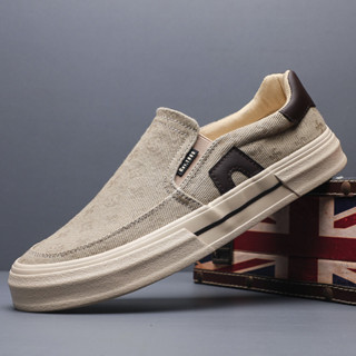  Giày Lười Vải Nam SHANBU Mẫu Mới 2025 Chất Liệu Vải Bố Thoáng Khí Đế Cao Su Mềm Chống Trơn Mã 25801 