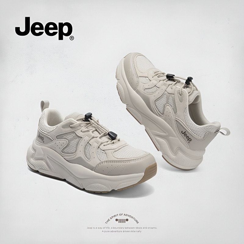 100% Authentic JEEP Giày Nữ Đế Dày Bố Giày Nữ Niche Mùa Xuân Nhẹ Chạy Bộ Giày Retro Phù Hợp Với