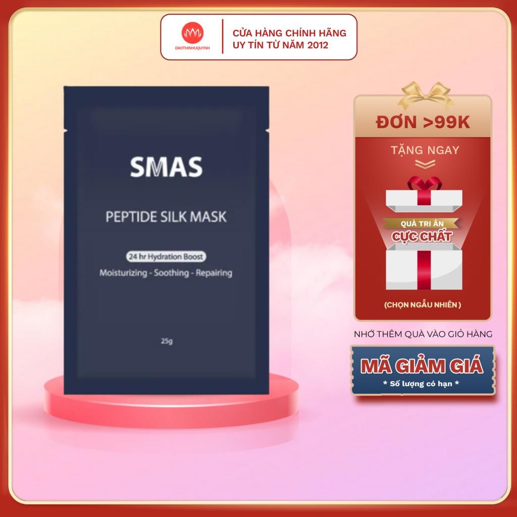 Mặt nạ SMAS Peptide Silk Mask 25g - lẻ miếng mặt nạ smas cấp ẩm, phục hồi và làm dịu da cao cấp