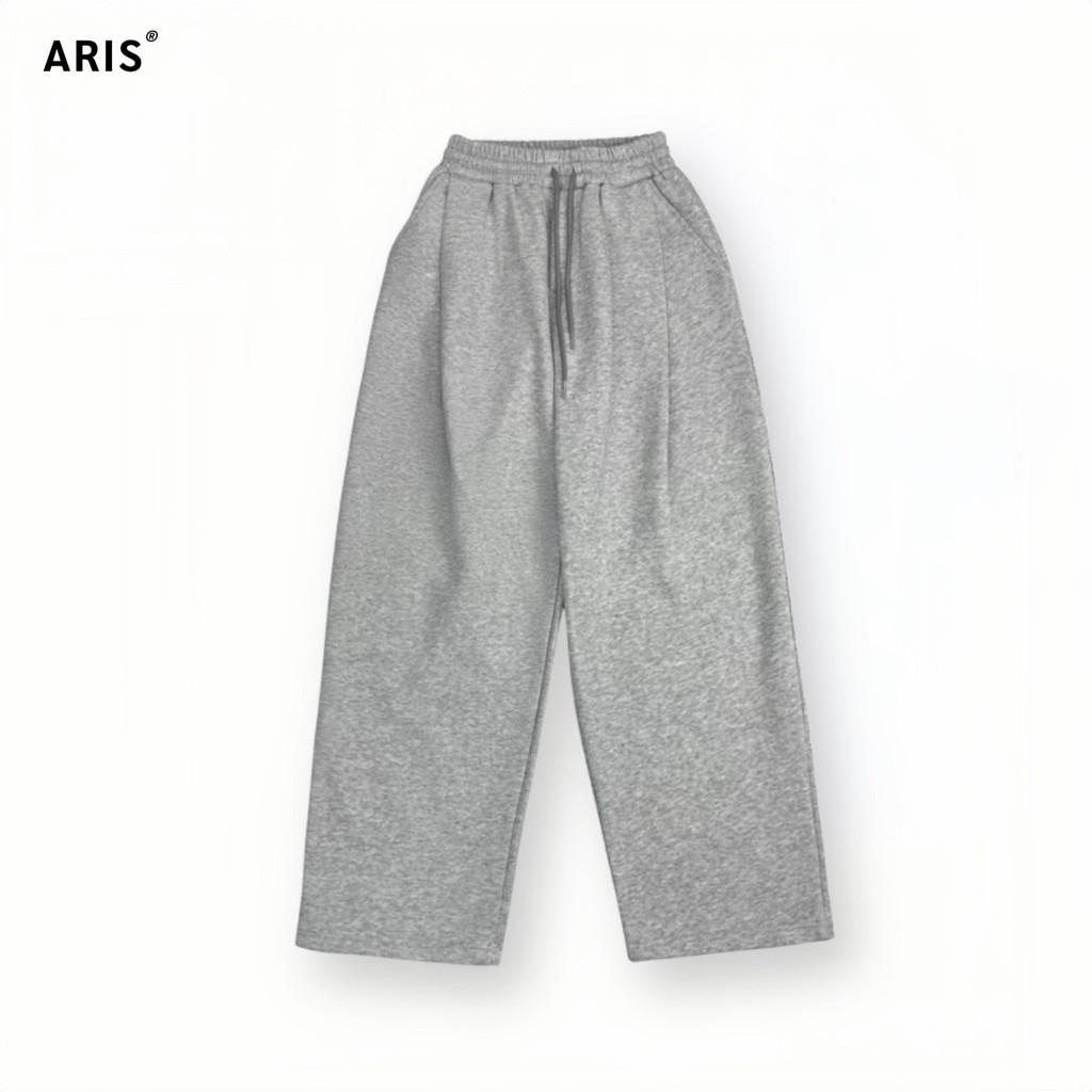 Quần nỉ ống rộng xếp ly 2 lớp cạp chun co giãn ARIS unisex mùa đông QD03 [Deal mở bán] | BigBuy360 - bigbuy360.vn