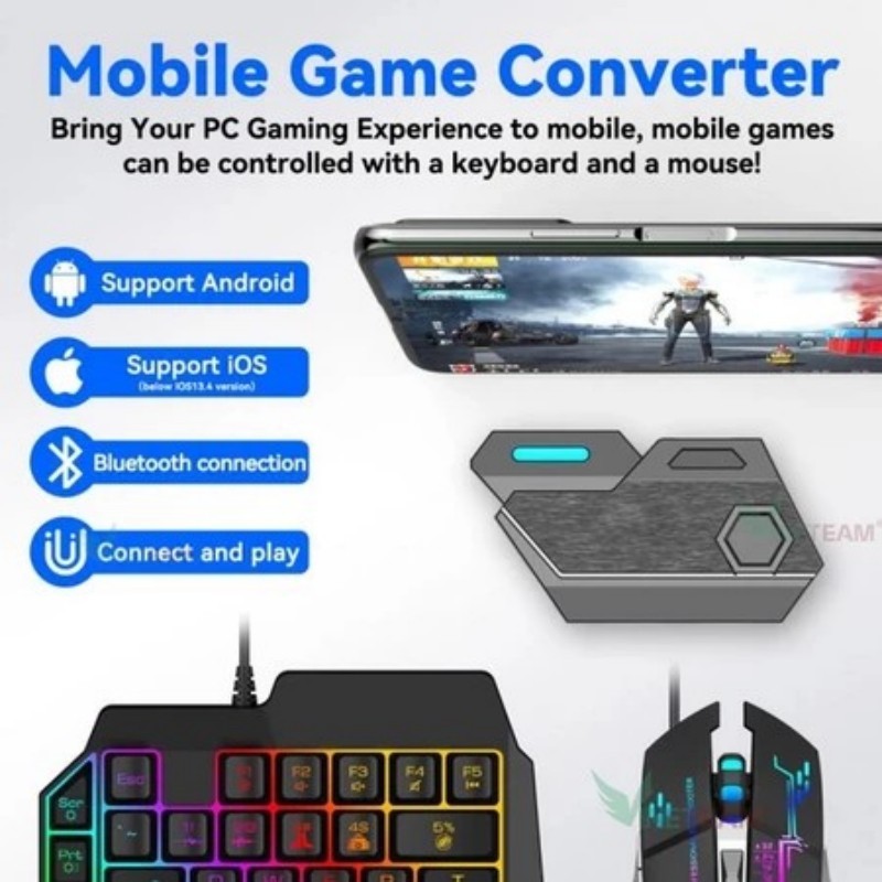 Bộ đồ chơi gà Jiaying MixSE Bộ chuyển đổi bàn phím và chuột chơi game trên điện thoại Bluetooth Andr