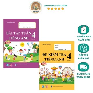 Sách Combo Bài tập tuần và Đề kiểm tra Tiếng Anh 4 - tập 1 (2 cuốn)