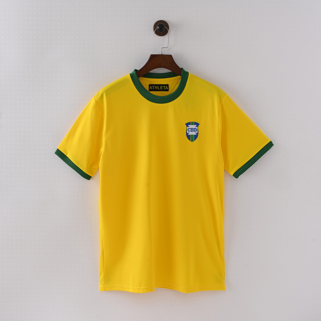 Sơ mi retrojersey Brasil 1970 size S-XXL - Áo sân nhà cổ điển