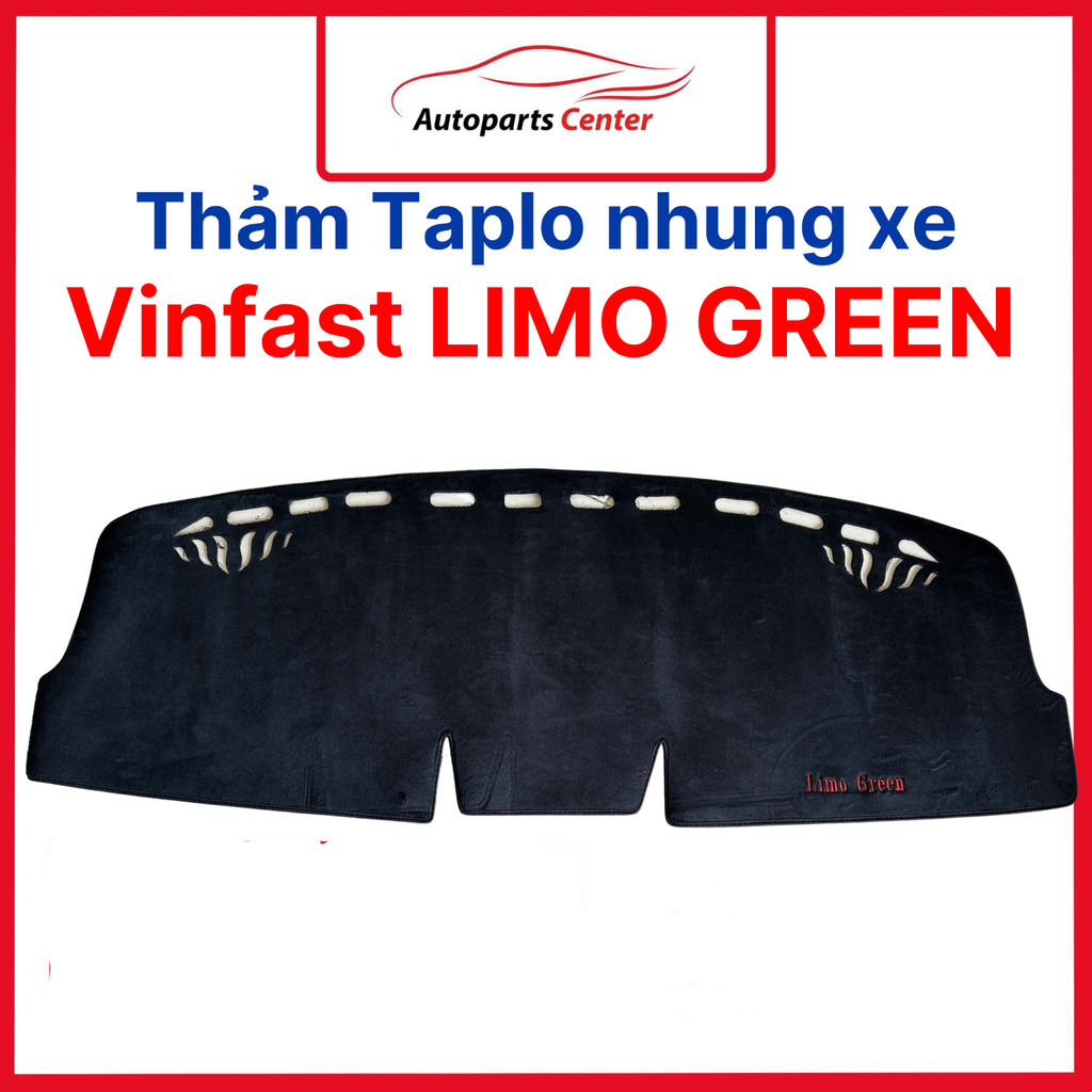 Thảm Taplo Nhung lông cừu xe Vinfast Limo Green - VF MPV7  màu đen, Hàng 3 lớp , có đế chống trượt, vừa khít form xe