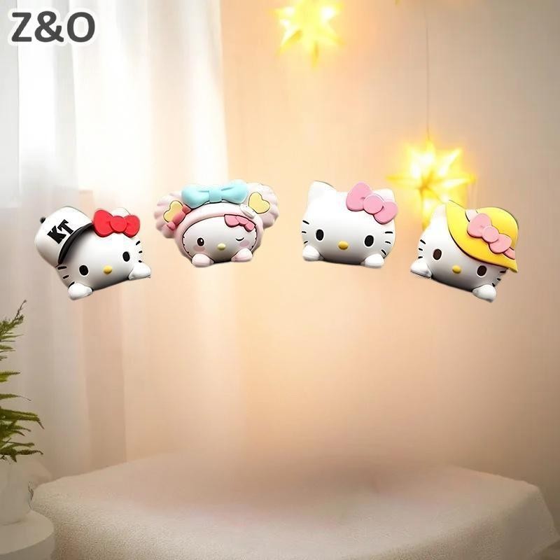 ZO 1 Bộ Đồ Trang Trí Kawaii Hello Kitty 3D Xe Dễ Thương Chống Thấm Nước Có Thể Tháo Rời Hoạt Hình An