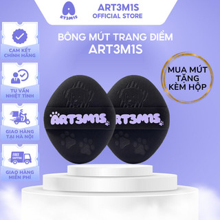   ART3M1S  Bông Mút ART3M1S Lỳ Mềm Khô Ướt 2 Trong 1 Không Hút Kem Nền Dạng Nước Màu Đen Hình Thoi 