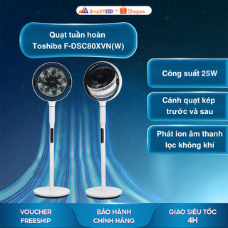  Quạt tuần hoàn Toshiba F-DSC80XVN W  - 9 mức gió linh hoạt - Bảo hành chính hãng 12 tháng 