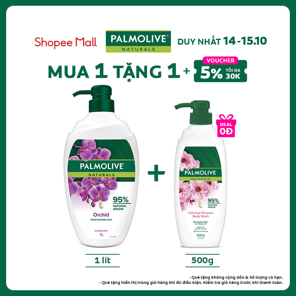 Sữa tắm Palmolive chiết xuất Sữa và Hoa Phong Lan Đen 1L