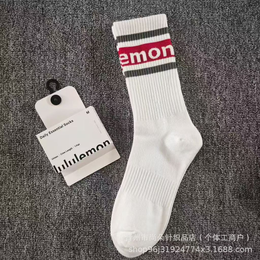 Lululem** New socks with lettering for men and women, couple's long tube outdoor trendy sports runni