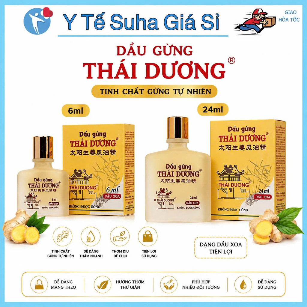 Dầu gừng Thái Dương 6ml, 24ml Y TẾ SUHA GIÁ SỈ