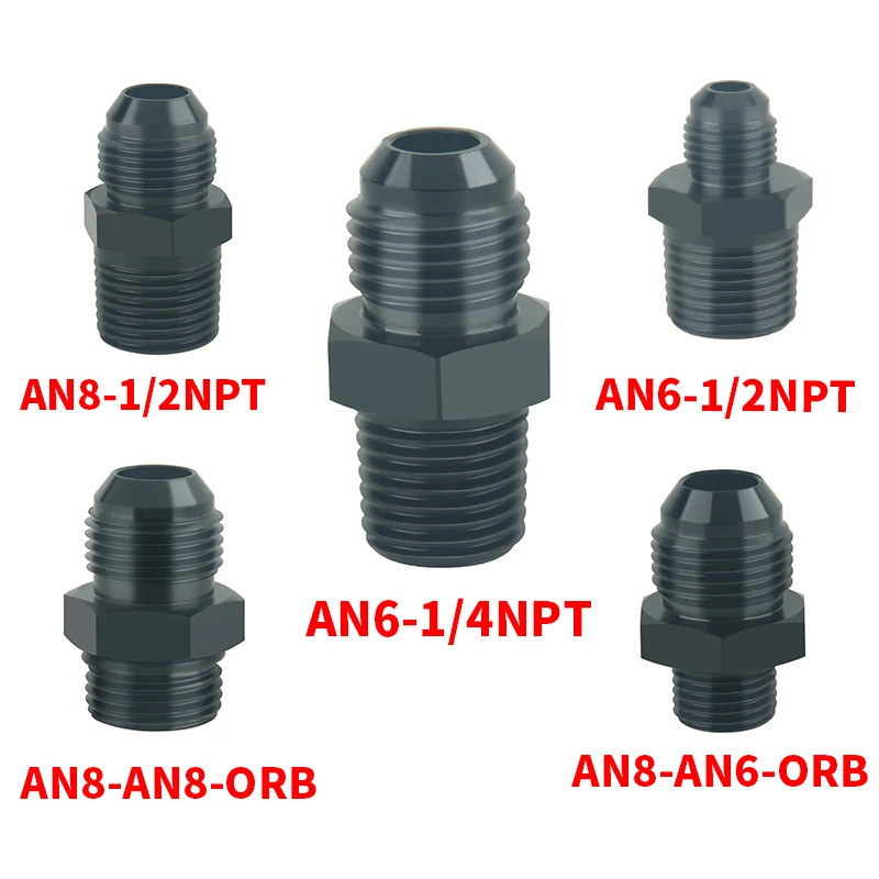 Nhôm Thẳng Ống Nhiên Liệu Adapter Ống Ren Lắp AN6 AN8 Đến 1 / 4NPT 1 / 2NPT AN6-ORB AN8-ORB