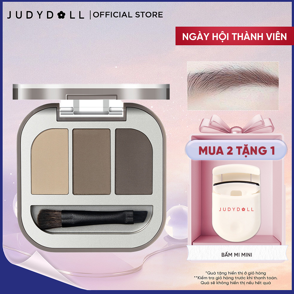 Phấn Kẻ Chân Mày JUDYDOLL 3 Color Eyebrow Powder Mịn Lì Lên Màu Chuẩn Phẩy Sợi Tự Nhiên Chống Nước Lâu Trôi 2g