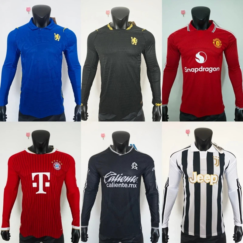 Phiên bản cầu thủ 26-27 Club America Juve MUnited Red Devil Jersey Áo sơ mi bóng đá nam dài tay