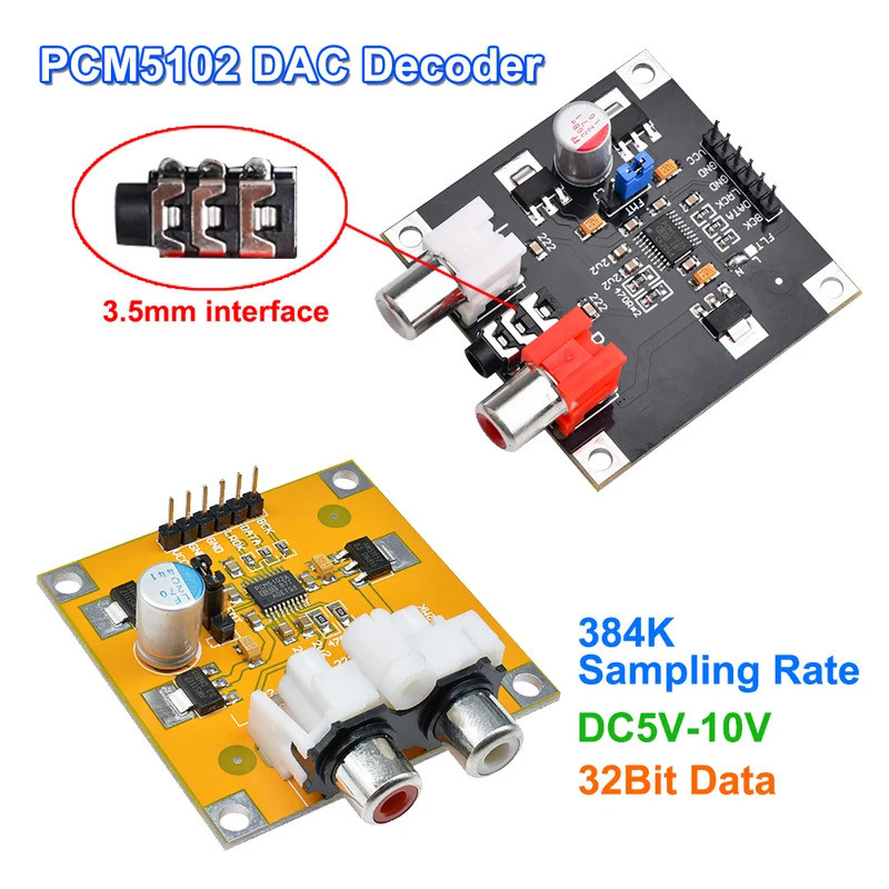 PCM5102 DAC Decoder I2S Player Bảng lắp ráp 32Bit 384K Beyond ES9023 PCM1794 Mô-đun bảng giải mã cho
