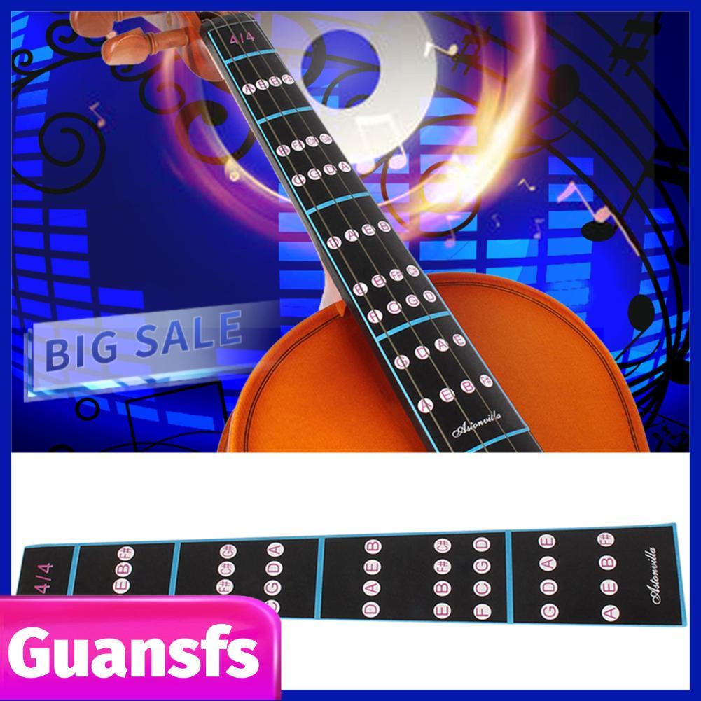 Guansfs Violon Ngón Tay Miếng Dán Ghi Chú Phím Đàn Phím Đàn Biểu Đồ Nhãn Có Thể Tháo Rời 4/4 Dành Ch