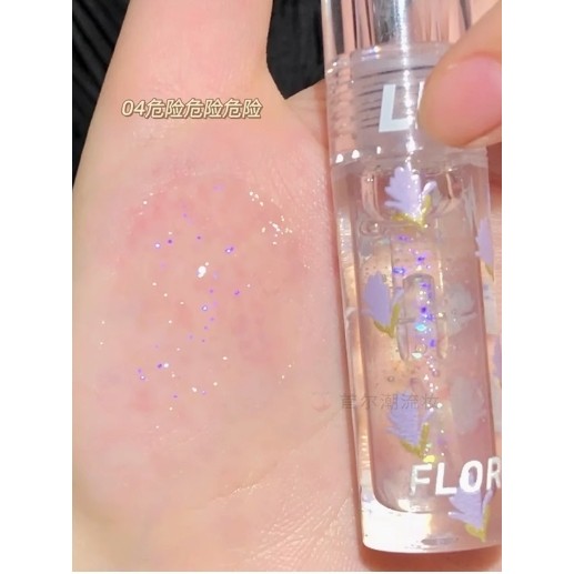 Dudu Lip FLORTTE FLORTTE Love Tiger Oil Lip Oil Thủy Tinh Trong Suốt Son Nước Bóng Son Bóng Son Bóng