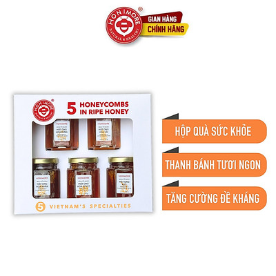 Bộ 5 vị bánh tổ ngâm mật ong Honimore Natural & Healthy 550g/ hộp