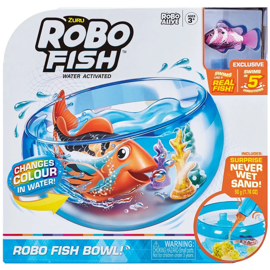 ZURU Robo Alive Robo Fish Swim 'n Fish Bowl Playset